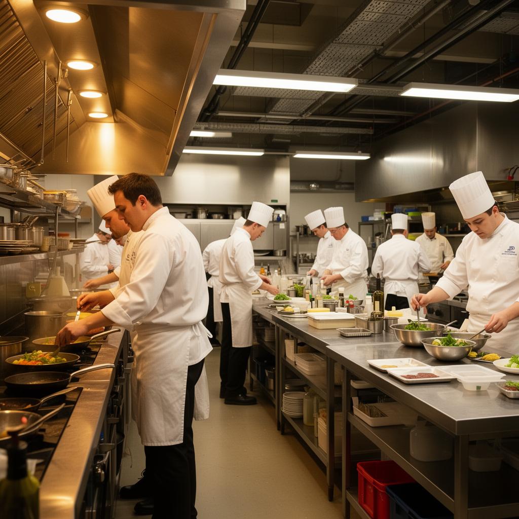 Cozinha industrial Benvivá em operação